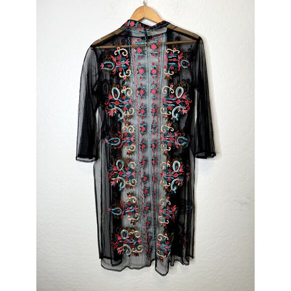 Scully Black Sheer Embroidered Blouse - Picture 3 of 8
